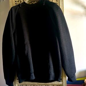 Calvin Klein Mens Waffle Long Sleeve Black Top converible vest zipper workout